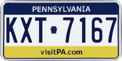 PA license plate KXT7167