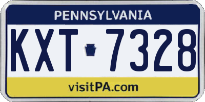 PA license plate KXT7328