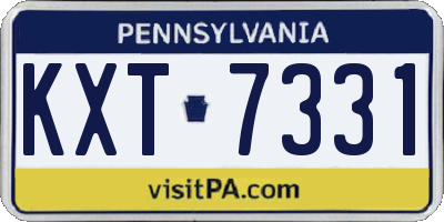 PA license plate KXT7331