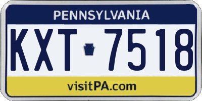 PA license plate KXT7518