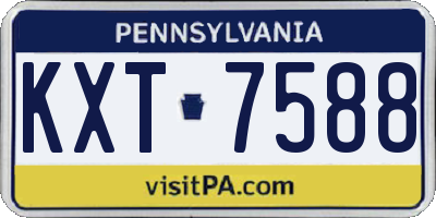 PA license plate KXT7588