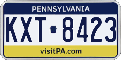 PA license plate KXT8423