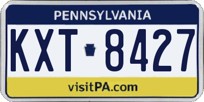 PA license plate KXT8427