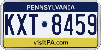 PA license plate KXT8459