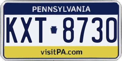 PA license plate KXT8730