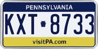 PA license plate KXT8733