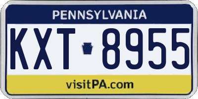 PA license plate KXT8955