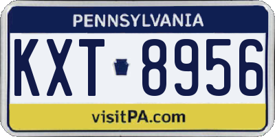 PA license plate KXT8956