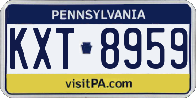 PA license plate KXT8959