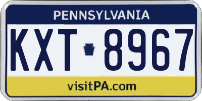 PA license plate KXT8967