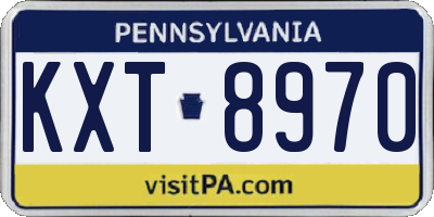 PA license plate KXT8970