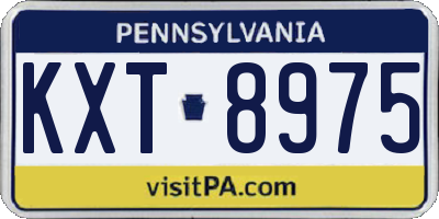 PA license plate KXT8975