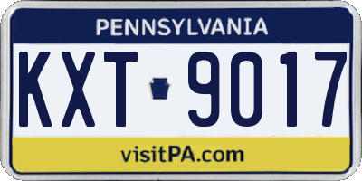 PA license plate KXT9017