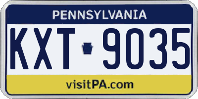PA license plate KXT9035