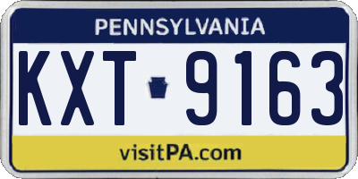 PA license plate KXT9163
