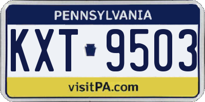 PA license plate KXT9503