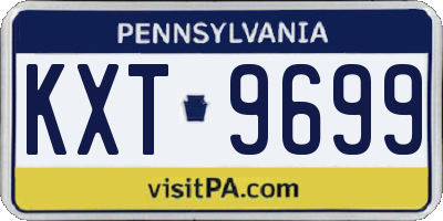 PA license plate KXT9699