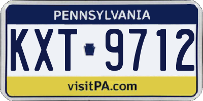 PA license plate KXT9712