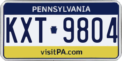 PA license plate KXT9804