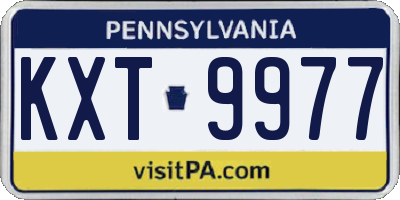 PA license plate KXT9977