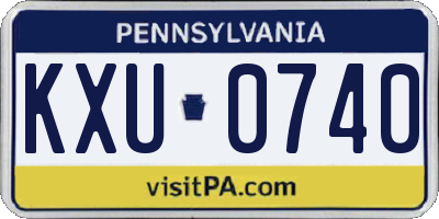 PA license plate KXU0740