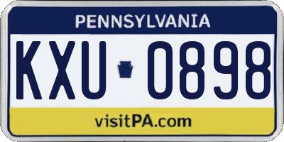 PA license plate KXU0898
