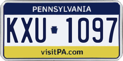 PA license plate KXU1097