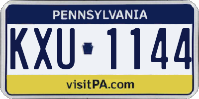 PA license plate KXU1144