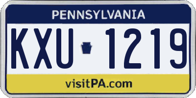 PA license plate KXU1219