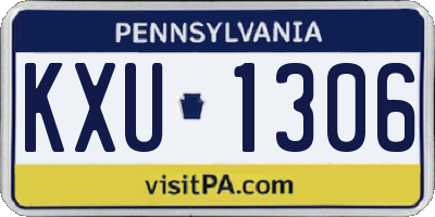 PA license plate KXU1306