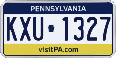 PA license plate KXU1327