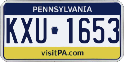 PA license plate KXU1653