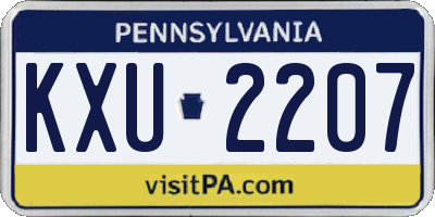 PA license plate KXU2207