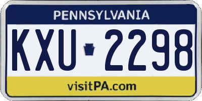 PA license plate KXU2298