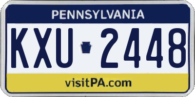 PA license plate KXU2448