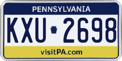 PA license plate KXU2698