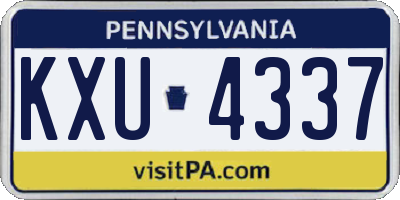 PA license plate KXU4337