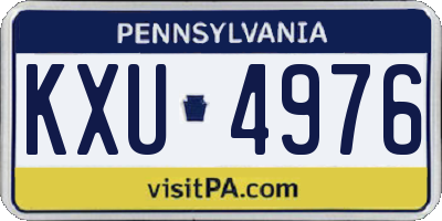 PA license plate KXU4976