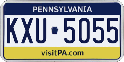 PA license plate KXU5055