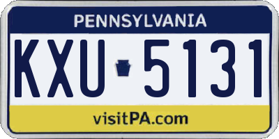 PA license plate KXU5131