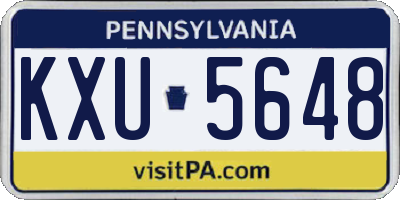 PA license plate KXU5648