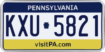 PA license plate KXU5821