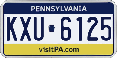 PA license plate KXU6125