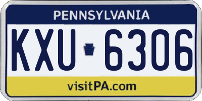 PA license plate KXU6306