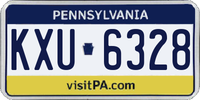 PA license plate KXU6328