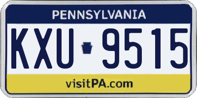 PA license plate KXU9515