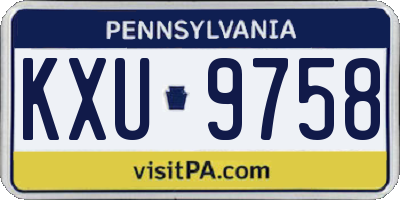 PA license plate KXU9758
