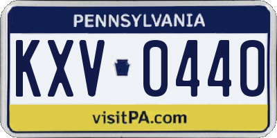 PA license plate KXV0440