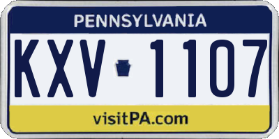 PA license plate KXV1107