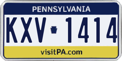 PA license plate KXV1414
